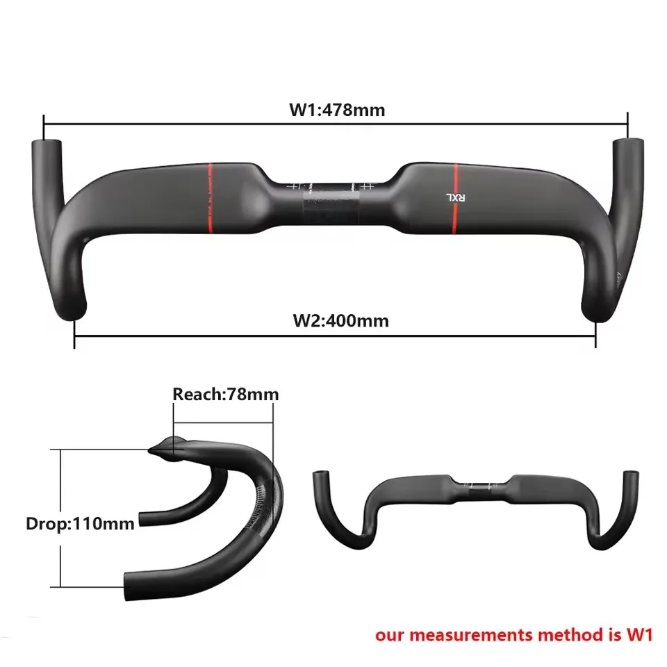 RXL SL Gravel Bike Handlebar,Carbon Fiber Bicycle Handlebar,Racing Bike Drop Bar 31.8x458/478/498mm,Aero Dropbars Inner Routing – Bild 8
