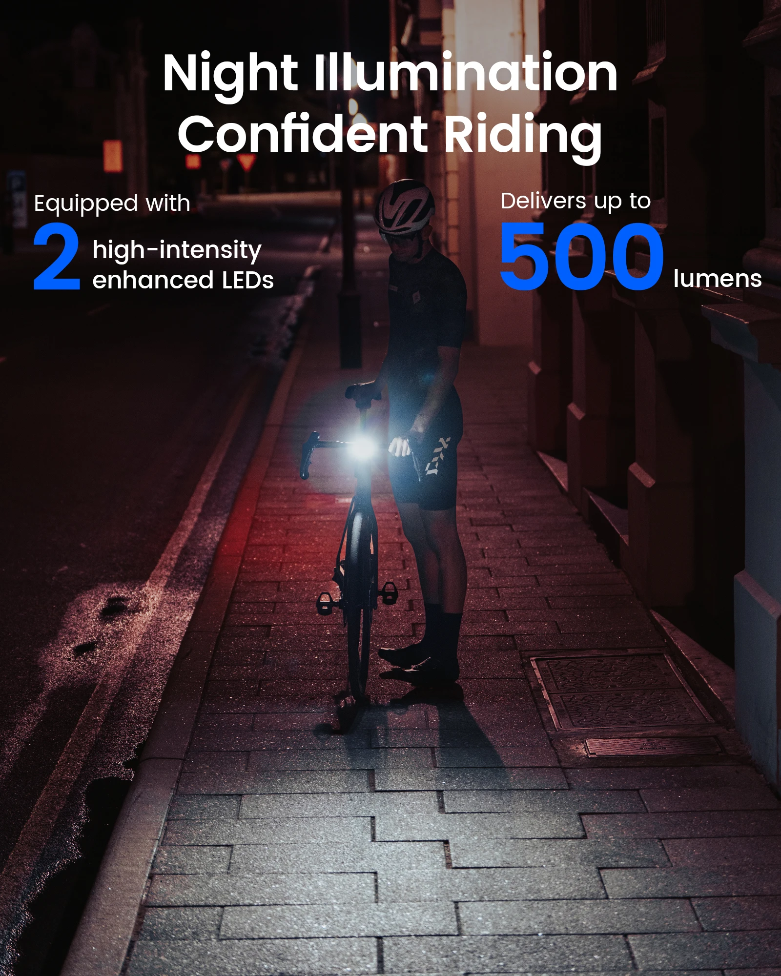 RAVEMEN FR500 Bike Headlight For Garmin Wahoo XOSS IGPSPORT Magene GPS USB-C Rechargeable Bicycle Front Light Daytime Safety Night illumination with AGM04 Gropo Adapter – Bild 2