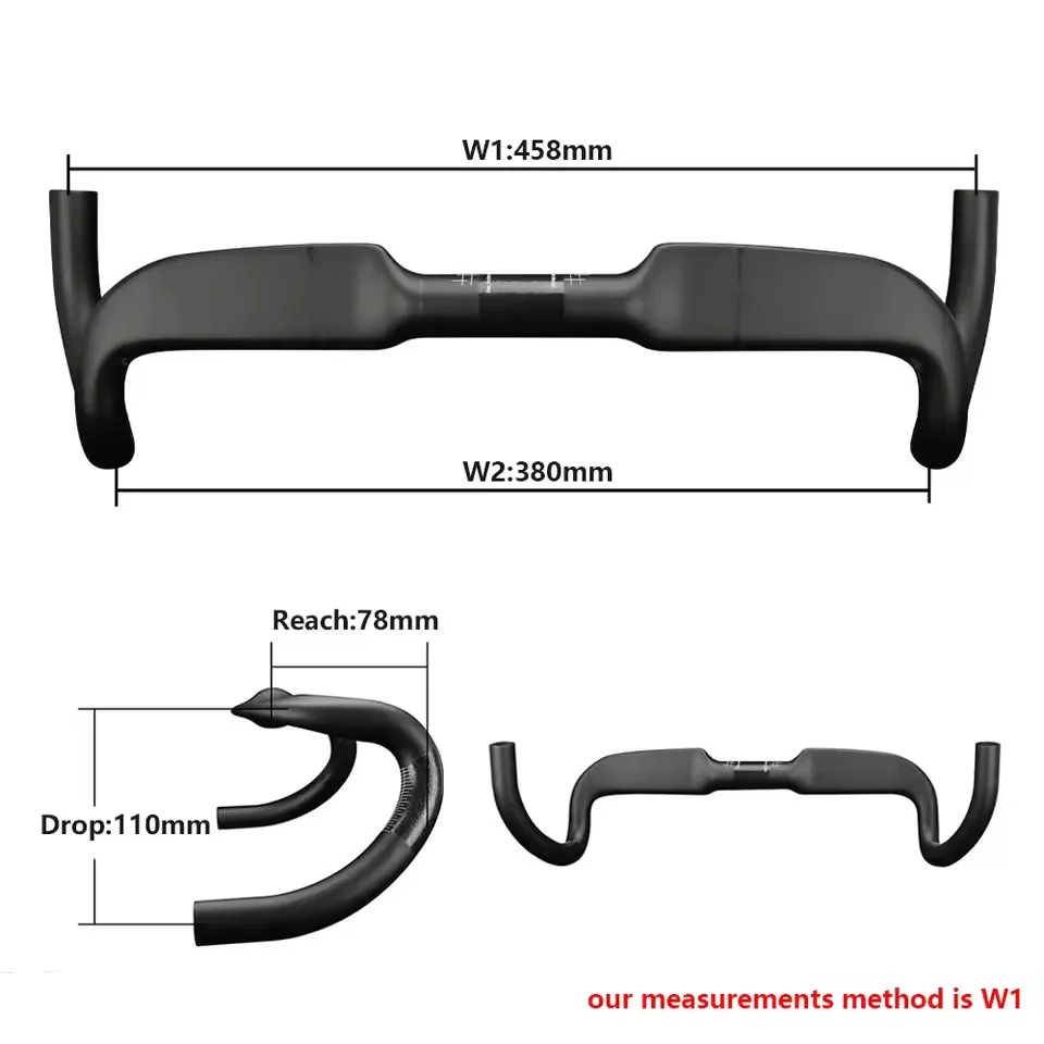 RXL SL Gravel Bike Handlebar,Carbon Fiber Bicycle Handlebar,Racing Bike Drop Bar 31.8x458/478/498mm,Aero Dropbars Inner Routing – Bild 12