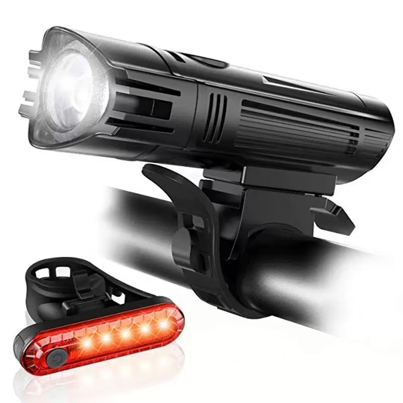 350 Lumens USB Rechargeable Bicycle Light Set 4 Modes Front Headlight And Rear Taillight 100m Beam Range – Bild 7
