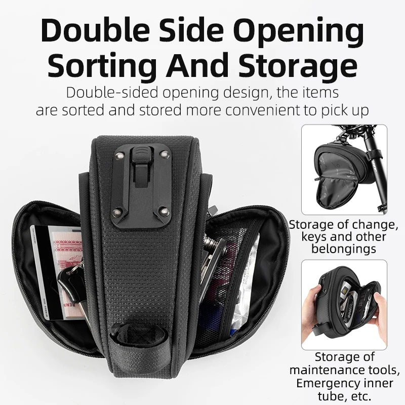 ROCKBROS Rainproof Bicycle Bag Shockproof Bike Saddle Bag For Refletive Rear Large Capatity Seatpost MTB Bike Bag Accessories – Bild 2