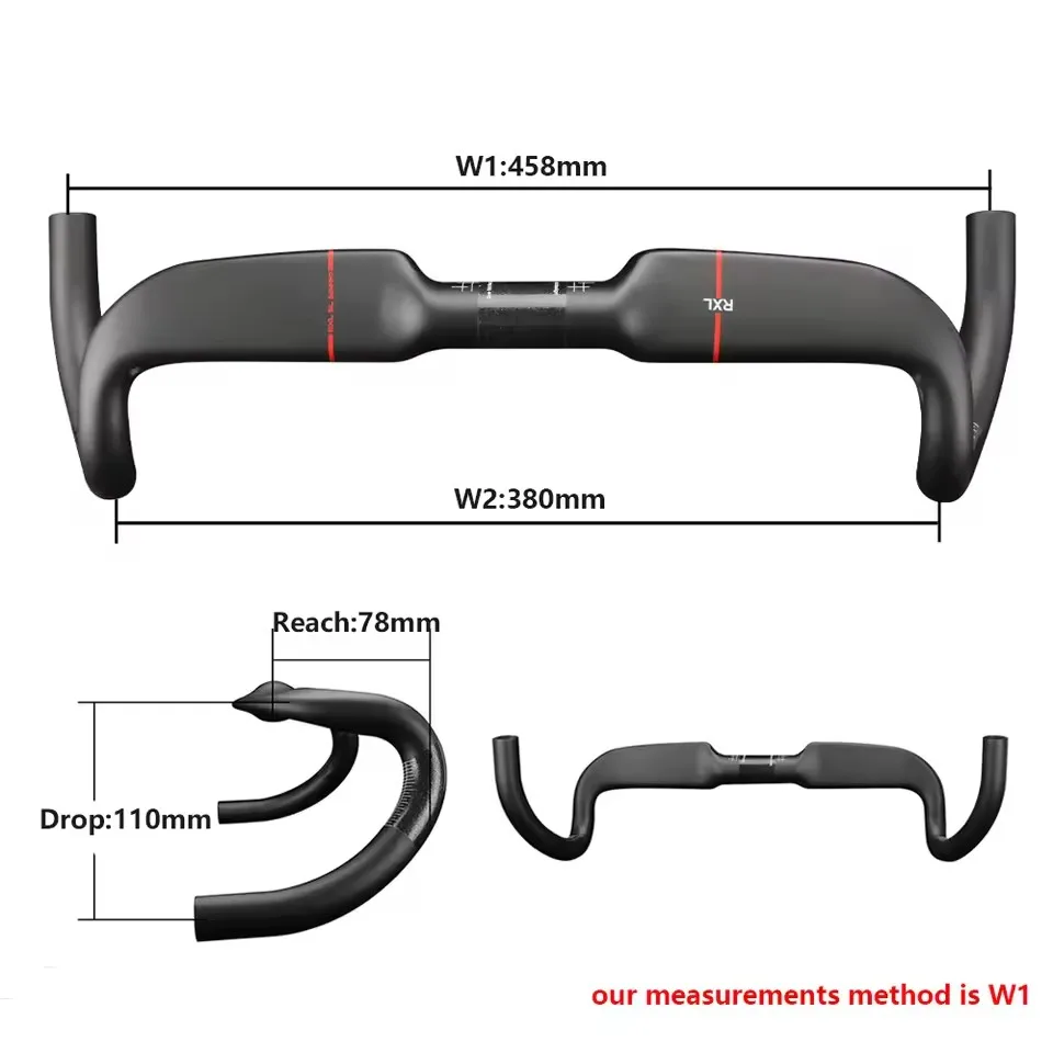 RXL SL Gravel Bike Handlebar,Carbon Fiber Bicycle Handlebar,Racing Bike Drop Bar 31.8x458/478/498mm,Aero Dropbars Inner Routing – Bild 9